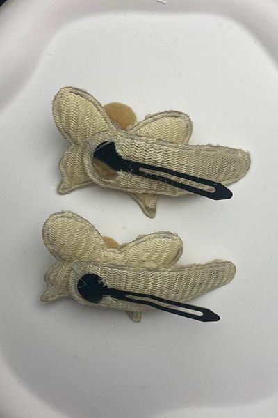 Jaida Moda Γυναικεία Μπεζ Πομπομ Πεταλούδα Μοντέλο Διπλή Πόρπη