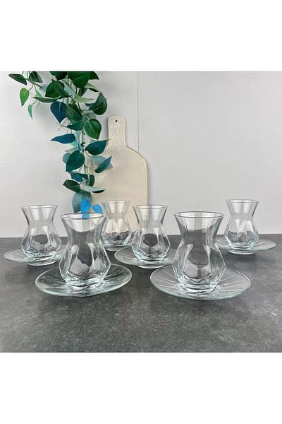 PAPATYAMDEKOR ZÜCCACİYE 12 Piece Alya Tea Set for 6 People