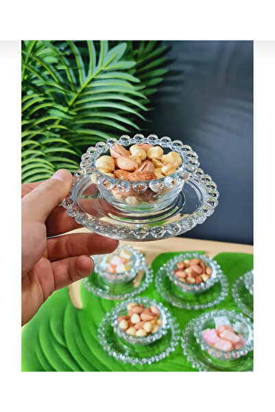 PAPATYAMDEKOR ZÜCCACİYE 6 Kişilik 12 Parça Cam Boncuk Serisi Çerez Seti Sunum...