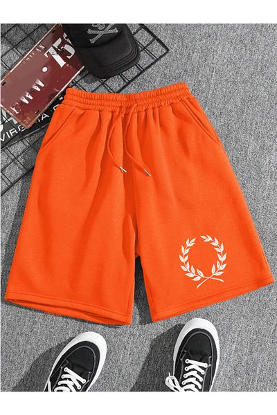 Revasser Unisex Γυναικείες/Ανδρικές PERRY Πολύχρωμο κοντό χτενισμένο βαμβακερό σορτς με στάμπα