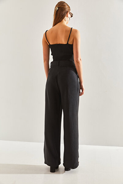 Bianco Lucci Dámské plátěné viskózové kalhoty Palazzo60171019