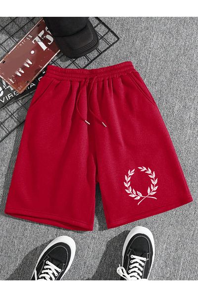 Revasser Unisex Γυναικείες/Ανδρικές PERRY Πολύχρωμο κοντό χτενισμένο βαμβακερό σορτς με στάμπα