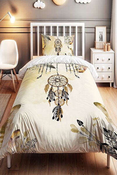 EVPANYA Tüylü Düş Kapanı Desenli Tek Kişilik Bebek Çocuk Nevresim Seti