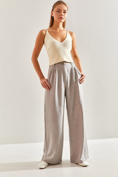 Bianco Lucci Palazzo-Hose aus Leinen-Viskose für Damen -60171019