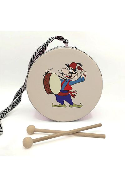 Sadrazam Ramadan_Drumper Printed, Blue, Genuine Leather Children's Drum