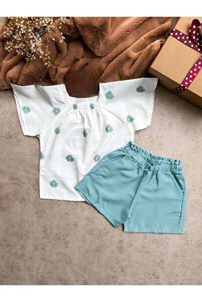 kidsepet SET DE MÂNECĂ BATĂ PENTRU COPII 100% BUMBAC CU MODEL DE FLORI CU PAN...