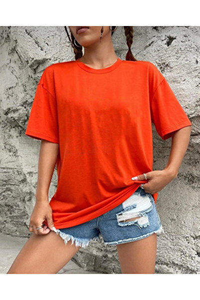 khufu Μπλουζάκι Unisex Orange Oversize Crew Neck - Loose