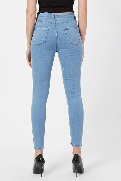 Harmony Pantaloni cu talie înaltă Powder Blue Blugi skinny