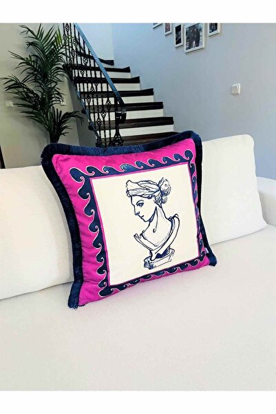 ge living Dekoratif Büst Desenli Kırlent Kılıfı - Heritage Serisi 50 X 50