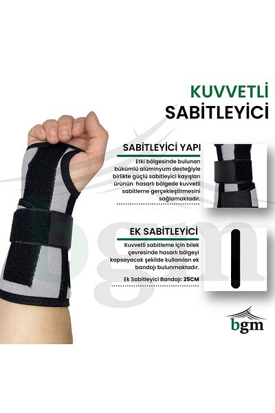 bgm Hand Wrist Splint High Quality Static Hand Wrist Splint with Metal Support Right-left Reversible