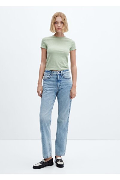 MANGO Woman Μπλουζάκι με κοντομάνικο πλεκτό