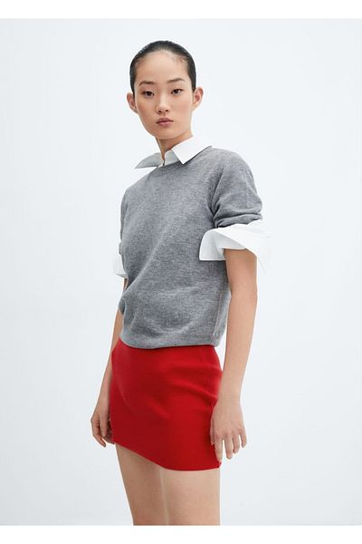 MANGO Woman Knitwear Mini Skirt