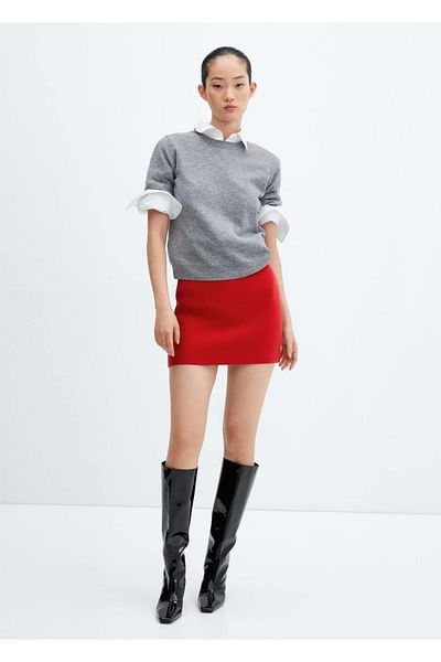 MANGO Woman Knitwear Mini Skirt