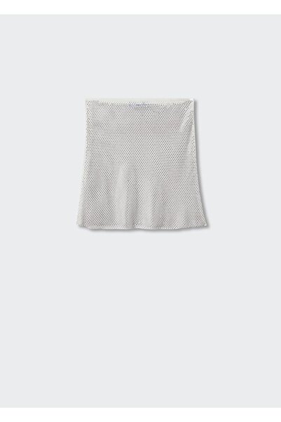 MANGO Woman Strass ağ etek