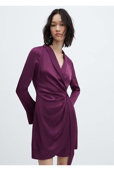 MANGO Woman Rochie cu cataramă din satin