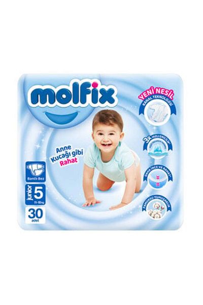 Molfix Advantageous Package Size 5 Junior 11-18 Kg 30 Pieces