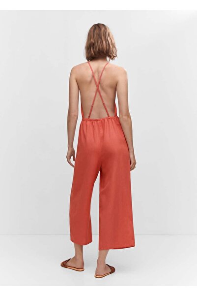 MANGO Woman Dantel Parçalı Tulum