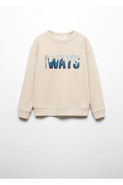 MANGO Kids Φούτερ με γραπτό και σχέδιο