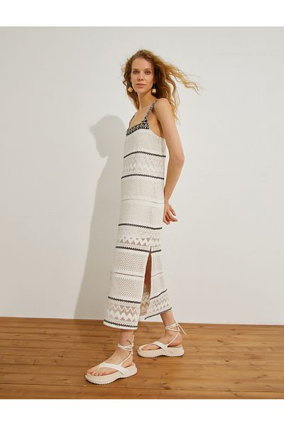 Koton Langes Häkelkleid mit Trägern