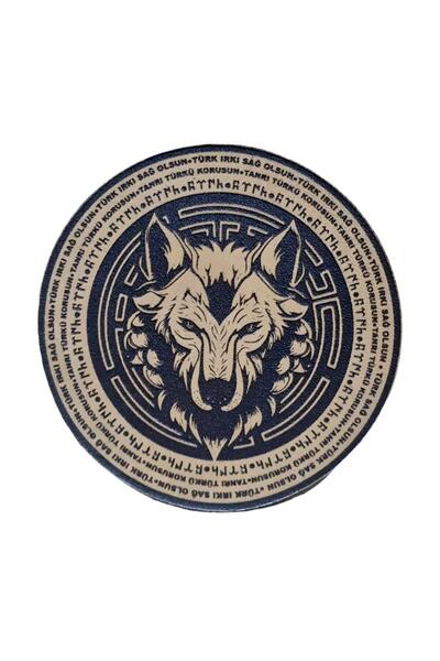 Seyhan Askeri Malzeme Tanrı Türkü Korusun - Türk Irkı Sağ Olsun -Bozkurt - Deri Peç - Arma - Wolf Leather Patch