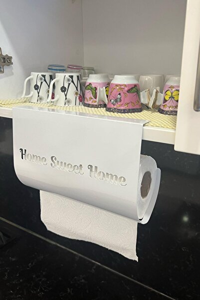 decorelax Home Sweet Home Themed White Paper Roll Towel Holder