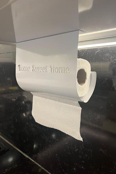 decorelax Home Sweet Home Themed White Paper Roll Towel Holder