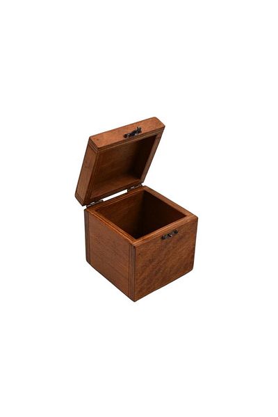 TUNS ATELIER Mini Wooden Box with Sun and Moon Symbol 10X10cm Width 10cm Height