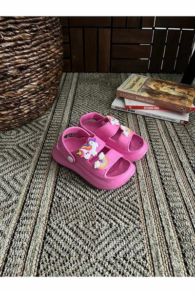 Behtah Kundura Children's Orthopedic Sole 4 Pieces Cross Jibbitz Ornamental Gift Open Front Garden Pool Daily Sandals Slippers