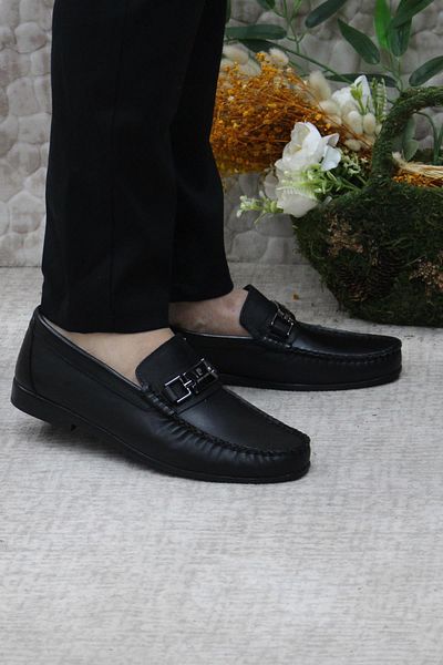 Pierre Cardin 25109 Μαύρα ανδρικά φλατ Loafers από γνήσιο δέρμα