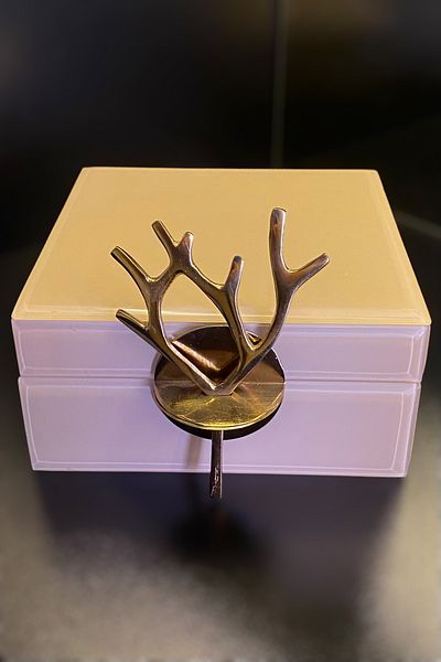 LEMİ DEKORASYON Lacquered Wooden Jewelry Box 17*17*8 cm