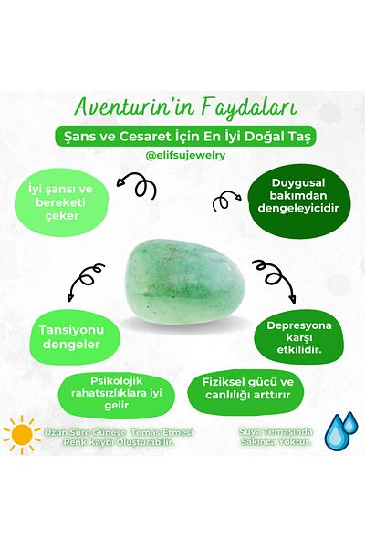 Elifsu Jewelry Aventurine Stone Natural Stone Cracked Stone Bracelet