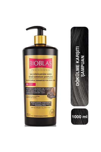 Bioblas 1000 Ml Garlic Black Shampoo - Anti Hair Loss