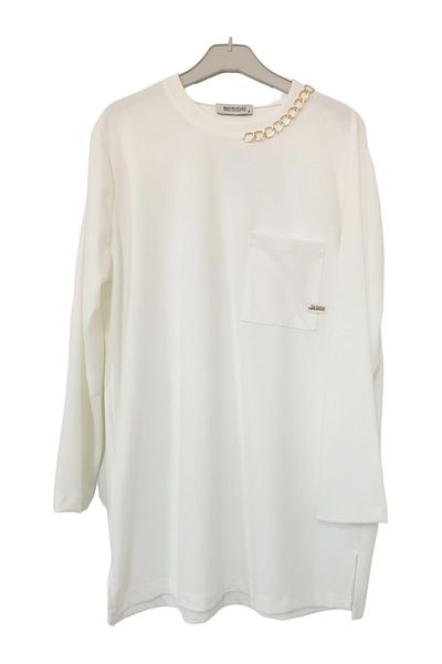GGMM POCKET DETAIL CREPE FABRIC 85CM TUNIC