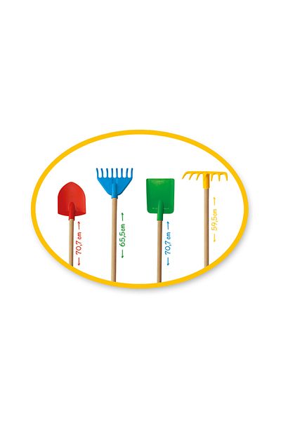 DOLU OYUNCAK Rake and Shovel Set of 4