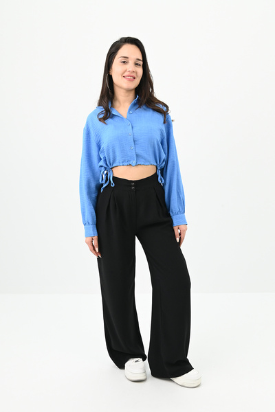 Koza Butik Kadın Crop Gömlek 1729-24
