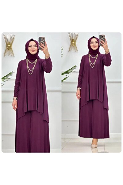 MODAMÜNASİP Set de pantaloni și tunica cu pliuri superbe