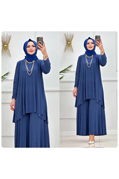 MODAMÜNASİP Set de pantaloni și tunica cu pliuri superbe