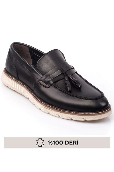 maximoda Ανδρικά παπούτσια Loafer με ραμμένο ιταλικό σχέδιο από γνήσιο δέρμα