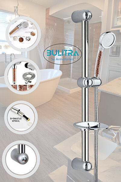 BULİTRA Su Armatürleri Boncuklu Sürgülü Duş Seti Lüks Krom Sürgü Ve Sabunluk ...