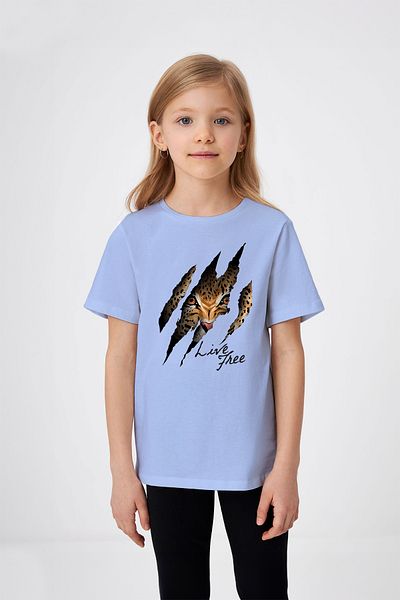 ADABEBEK Tricou pentru fetiță Free Life Written Paw Pattern