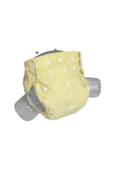 BEZHANE Baby YBB Yıkanabilir Bebek Bezi Cepli Sarı Renk Çıt Çıtlı(8kg-18kg)