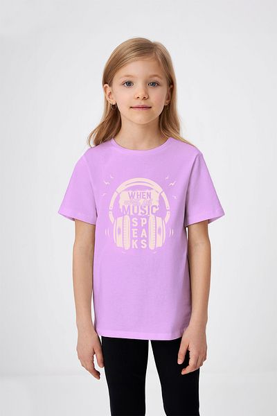 ADABEBEK Tricou pentru fetiță cu tematică muzicală cu imprimeu pentru căști