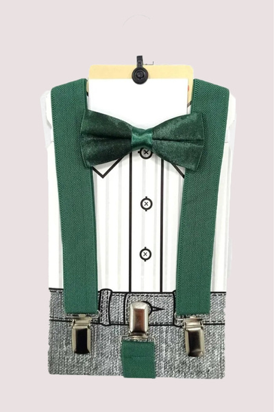 FATELLA Çocuk Ayarlamalı Askı Ve Papyon Takım Seti