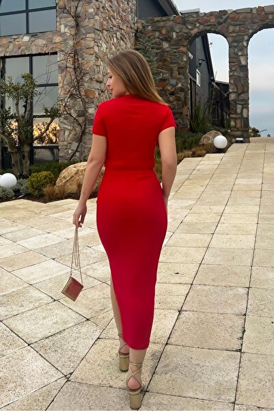 Bianco Lucci Damen-Set mit geripptem Camisole-Oberteil und -Unterteil mit Schlitz und Rock 60161021