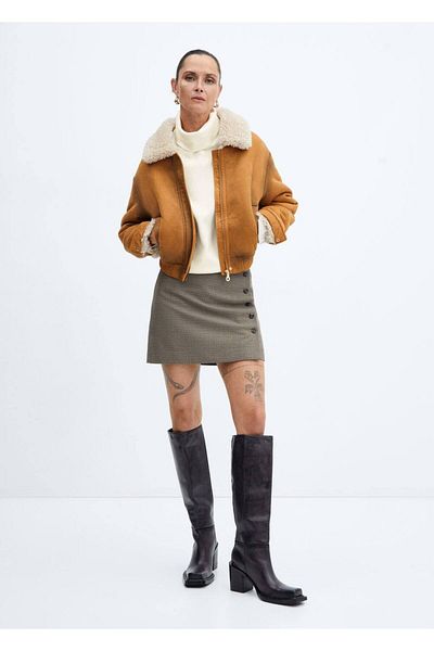 MANGO Woman Oversize Perkins Collar Sweater