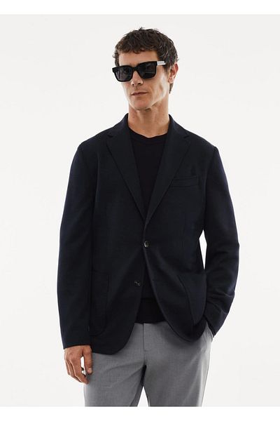 MANGO Man Μάλλινο Stretch Blazer