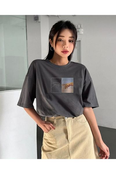 khufu Μπλουζάκι με στάμπα με στάμπα SMOKED Oversize Unisex