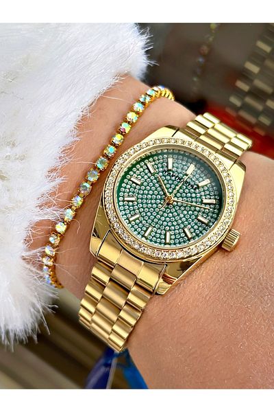 Navimarine Gold Color Steel Cord Women's Wristwatch + Bracelet Gift