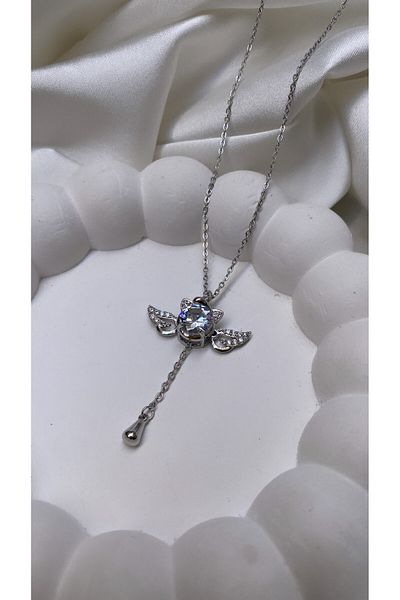 Accessories Animated Steel Necklace with Angel Wings