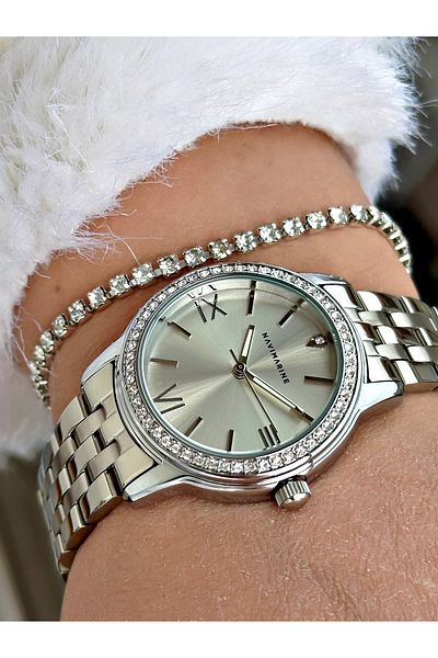 Navimarine Gold Color Steel Cord Women's Wristwatch + Bracelet Gift